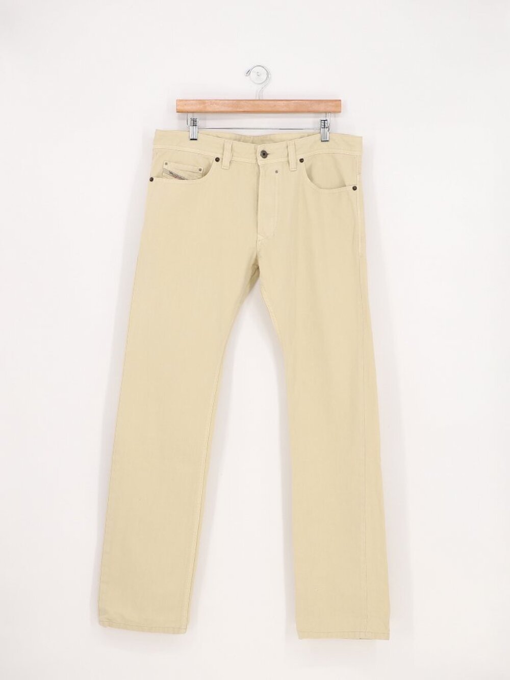 DIESEL Safado Regular Slim Straight Jeans Men's 33x32 Button Fly in Beige